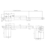 Four DC 12V 24V 1300 lbs 6000N Industrial Electric Linear Actuators B Synchronous Control Set (Model 0043052)