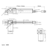 DC 12V 24V Industrial Linear Actuator Remote Control Kit 1300 lbs 6000N Thrust (Model 0043080)
