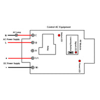 30A High Power Two Remote Control Four RF Receivers Dry Contact Relay Wireless RC Switch (Model 0020301)