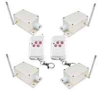 30A 2 Remotes & 4 RF Receivers Dry Contact Relay Wireless RC Switch