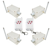 30A 2 Remotes & 4 RF Receivers Dry Contact Relay Wireless RC Switch