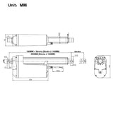Four DC 12V 24V 2700 lbs 12000N Linear Actuators Heavy Load F Synchronous Control Set (Model 0043056)