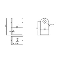 Electric Linear Actuator Fixed Mounting Bracket B (model 0043002)