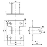Electric Linear Actuator Fixed Mounting Bracket C (model 0043006)