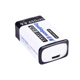 6F22 Type 9V 650mAh USB Rechargeable Lithium Battery (Model 0010201)