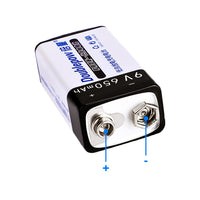 6F22 Type 9V 650mAh USB Rechargeable Lithium Battery (Model 0010201)