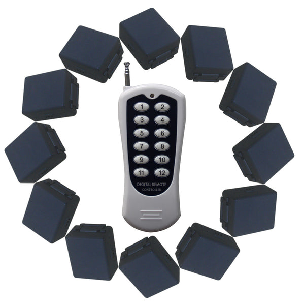 10A DC 6/9/12/24V RF Remote Controller-1 Transmitter & 12 Receivers