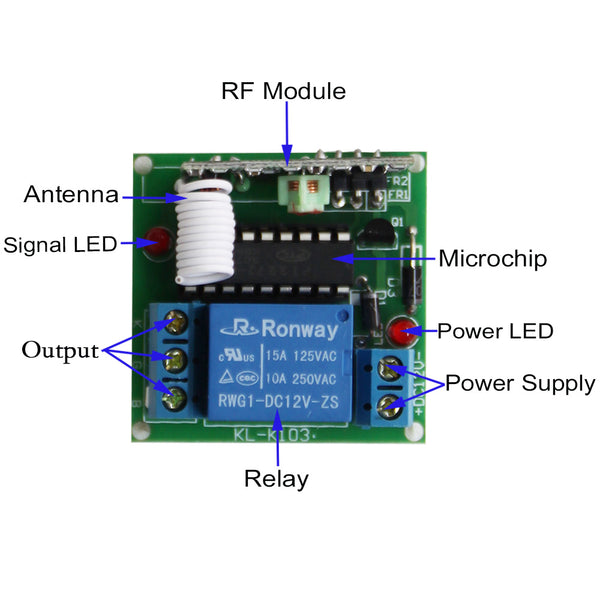 1 Channel 50M Wireless DC Remote Control Kit With Self-locking Mode ...