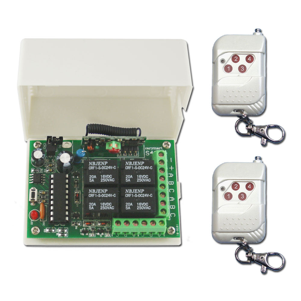 100M 4CH NO/NC Dry Contact Wireless Remote Switch Control Four Devices ...