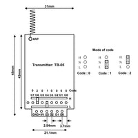 3000M Long Range 400mW High Power 4CH RF Wireless Transmitter Module TB-05 (Model 0021038)