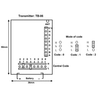 8 Channels -103dBm 9-12V Wireless Remote Radio Transmitter Module TB-06 (Model 0021109)
