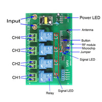 433MHz AC 4 Channels Power Output RC Receiver / Controller (Model 0020478)