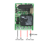 DC 4-12V Wireless Remote Control Small Receiver with 5A Relay Output (Model 0020646)