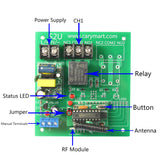 Single Channel AC 110V 220V RF Wireless Relay Receiver With Self-locking/Momentary/Interlocking Control Modes  (Model 0020361)
