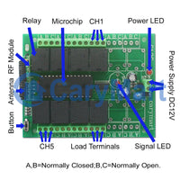 8 Way DC RF Radio Dry Relays Outputs Receiver For Remote Control (Model 0020078)
