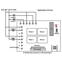 4 Channel Dry Contract Relay Output Remote Control for Multiple Devices (Model 0020248)