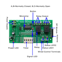 2 Channel 9V 12V 24V RF Remote Control Kit Adjustable Time Delay (Model 0020320)