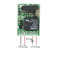 DC 4-12V Mini Wireless Remote Control System with 5A Relay Output (Model 0020647)