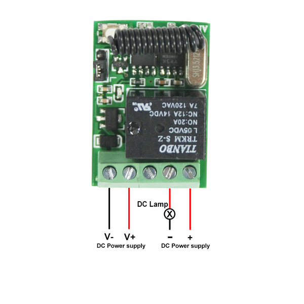 DC 4-12V Mini Wireless Remote Control System with 5A Relay Output ...
