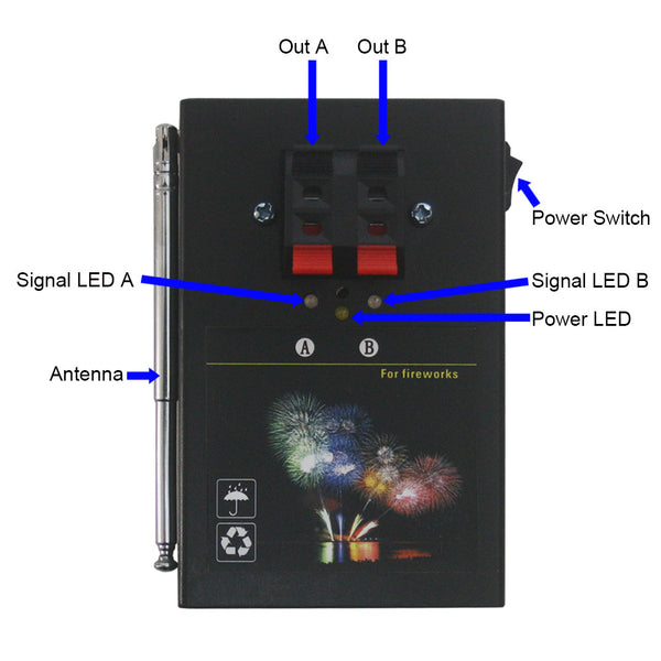 12 CH 500m RF Wireless RC Firework Ignitor System with 6 Receivers ...