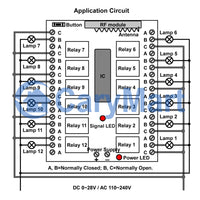 12Way DC Dry Relays Outputs Remote Control Receiver With Multiple Working Modes (Model 0020205)