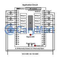 8 Way DC RF Radio Dry Relays Outputs Receiver For Remote Control (Model 0020078)