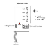 DC 6~36V Power Output 27×16mm Wireless Remote Receiver With 4 Control Modes (Model 0020639)