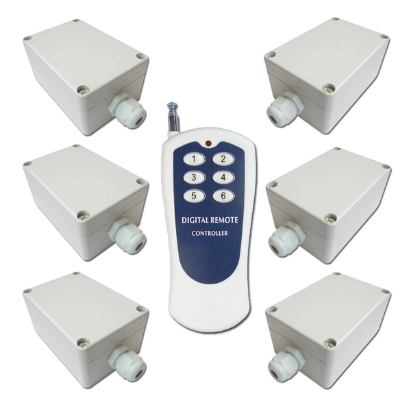 1 Remote Control 6 Receivers Remote System With 110V 240V AC Output ...