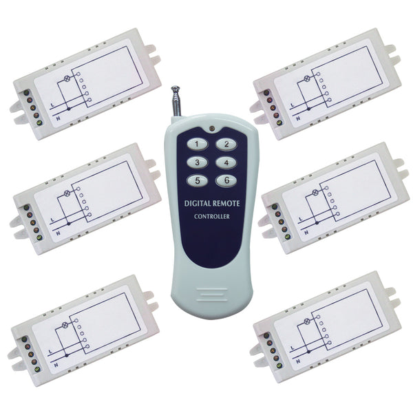 Remote Control 6 Pin 6 CH Remote Control 6 Single Channel Receivers RF System With AC Output ...