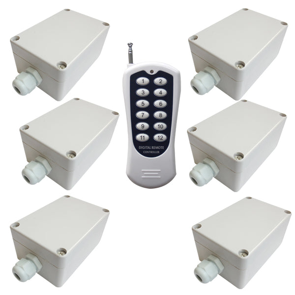 500M Remote Control 6 Receivers Radio System With 2 CH AC Power Output ...