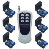 10A DC 6/9/12/24V Wireless RC System-1 Transmitter & 6 Receivers