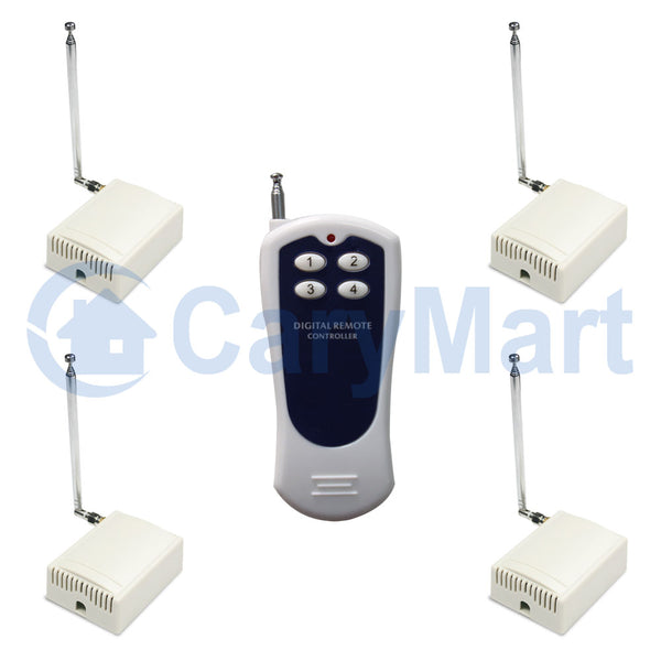 1 Remote Control 4 Receivers Wireless RC System Self-locking Mode Control