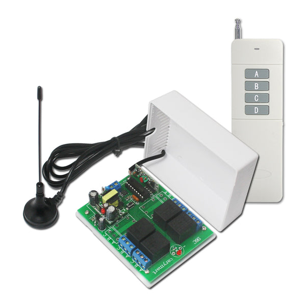 Long Range RF Remote Control System 10A AC Power Dry Contact Output ...